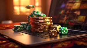 Ilustrasi cara kerja mesin slot online dengan simbol gulungan digital yang berwarna-warni